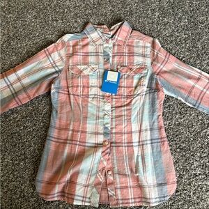 Columbia Women’s Plaid Shirt in Blue and Pink